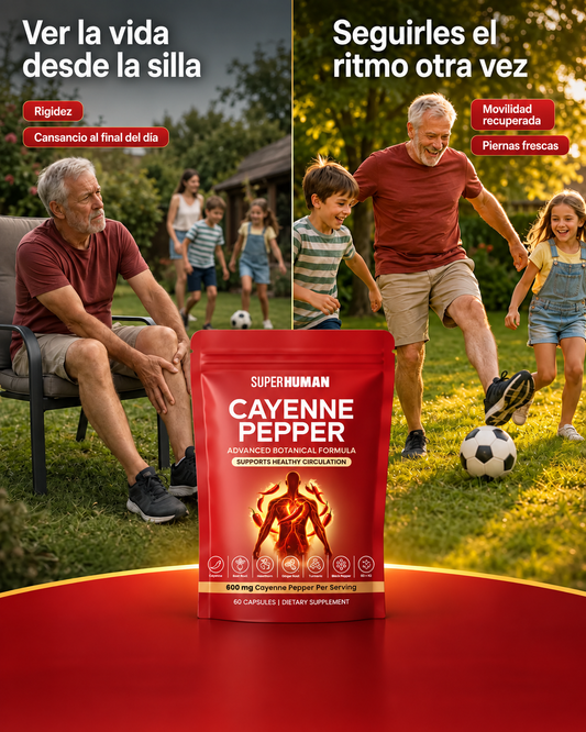 Cayenne Pepper – Suplemento Botánico para Circulación Saludable (60 Cápsulas) SuperHuman