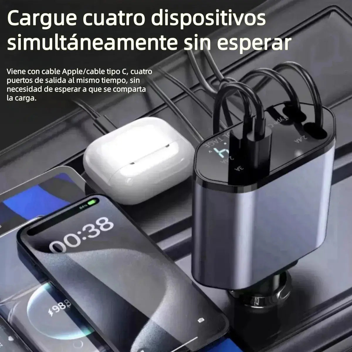 Cargador de Auto 4 en 1