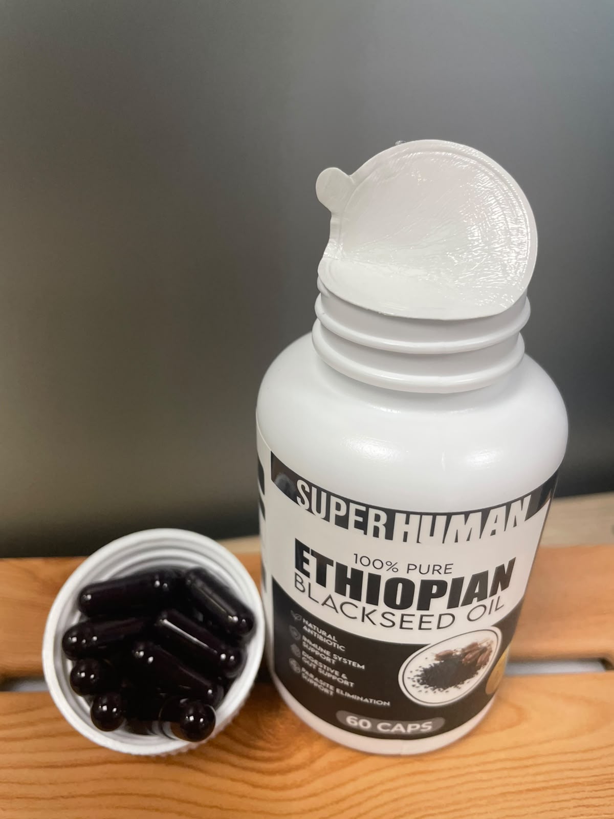 SUPER HUMAN Ethiopian Black Seed Oil – Aceite de Semilla Negra Etíope Alta Potencia (60 Cápsulas)